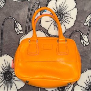 Leather Tiny Tote Bag ( orange )